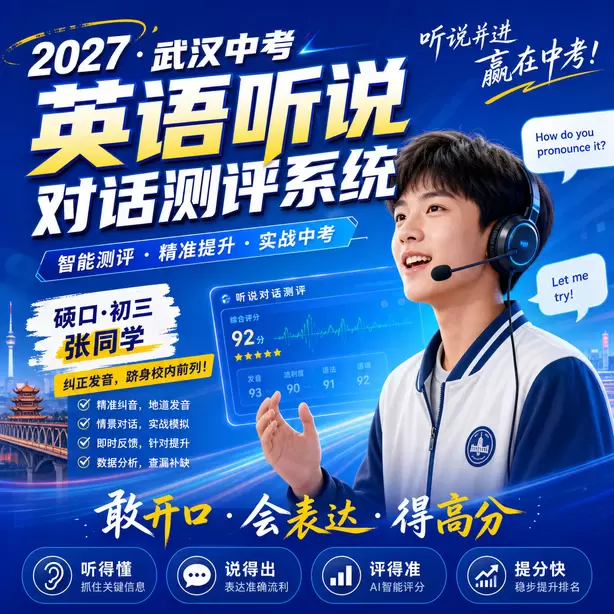 武汉中考听说机考候考默读备考资料允许吗硚口&middot;初三张同学（纠正发音，跻身校内前列）